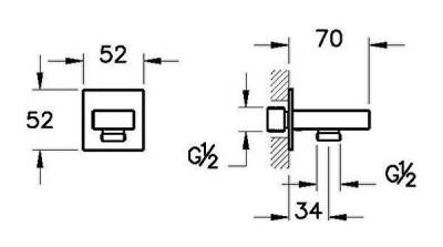 Artema Root Square Ankastre El Duşu Çıkışı A4523326 Bakır - 2