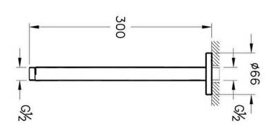 VitrA Duş Dirseği A45650 Tavandan - Uzun - Krom - 3