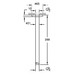 VitrA Duş Dirseği A4565023 Tavandan - Uzun - Altın - 2