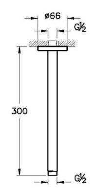 VitrA Duş Dirseği A4565034 Tavandan - Uzun - Fırçalı Nikel - 2