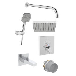 VitrA Aquaheat A49327 Aquacontrol Square Ankastre Termostatik Banyo Seti, Krom