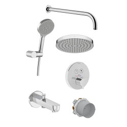 VitrA Aquaheat A49328 Aquacontrol Round Ankastre Termostatik Banyo Seti, Krom