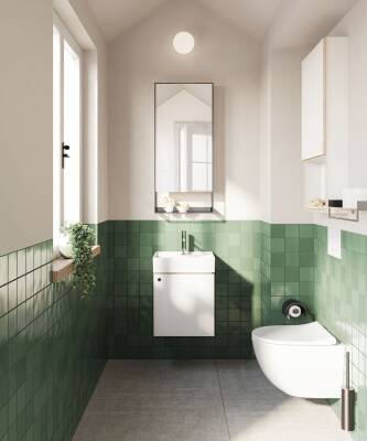 VitrA ArchiPlan Lavabo 7400B003-0001 Dikdörtgen - kompakt - 45x38 cm - tek armatür delikli - su taşma delikli - beyaz - 2