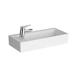 VitrA ArchiPlan Lavabo 7408B003-0028 Dikdörtgen - kompakt - 60x28 cm - soldan tek armatür delikli - su taşma delikli - beyaz - 1