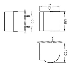VitrA Arkitekta Tuvalet Kağıtlığı A44381 Kapaklı - Paslanmaz Çelik - 3