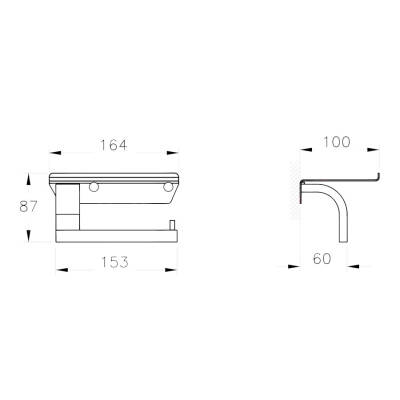 VitrA Arkitekta A44444 Etajerli Tuvalet Kağıtlığı, Krom - 2