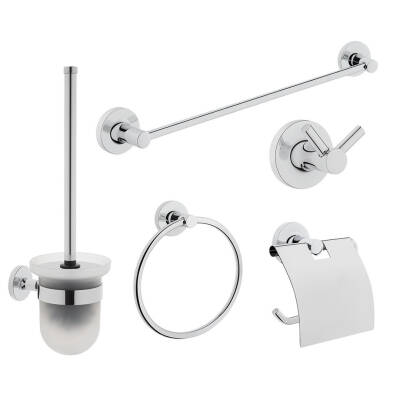VitrA Base 100 A44203 Aksesuar Seti 5 Parça - Krom - 1