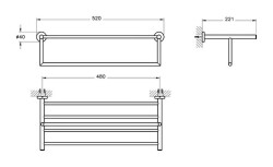 VitrA Base 200 Havlu Rafı A44108 Krom - 2