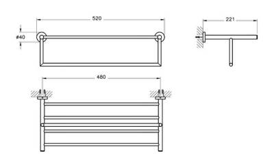 VitrA Base 200 Havlu Rafı A44108 Krom - 2