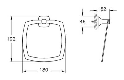 VitrA Base 400 Halka Havluluk A4412036 Mat Siyah - 2