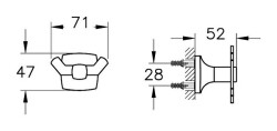 VitrA Base 400 Askı A44122 Tekli - Krom - 2