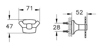 VitrA Base 400 Askı A44122 Tekli - Krom - 2