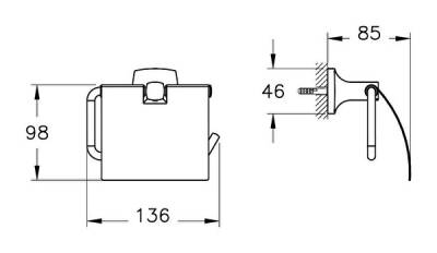 VitrA Base 400 Tuvalet Kağıtlığı A44123 Kapaksız - Krom - 3