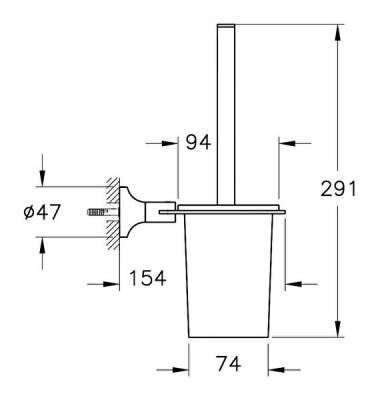 VitrA Base 400 Tuvalet Fırçalığı A44125 Duvardan - Krom - 3