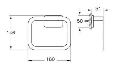 VitrA Base 600 Halka Havluluk A4413236 Mat Siyah - 2