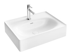 VitrA Equal Lavabo 7241B403-0001 Dikdörtgen - 60x45 cm - tek armatür delikli - su taşma delikli - Clean - beyaz - 1