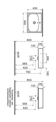 VitrA Equal Lavabo 7241B403-0001 Dikdörtgen - 60x45 cm - tek armatür delikli - su taşma delikli - Clean - beyaz - 4