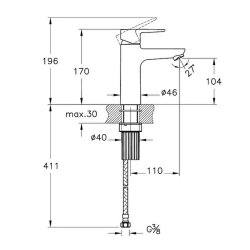 VitrA Flow Soft A43009 Lavabo Bataryası, Krom - 2