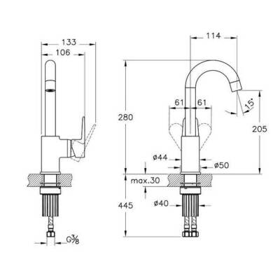 VitrA Flow Soft A43160 Lavabo Bataryası - 3