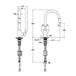 VitrA Flow Soft A43445 Eviye Bataryası, Krom - 2