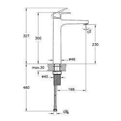VitrA Flow Square A4293636 Lavabo Bataryası, Mat Siyah - 2