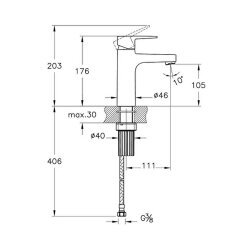 VitrA Flow Square A42938 Lavabo Bataryası, Krom - 2
