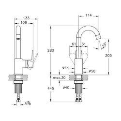 VitrA Flow Square A43165 Lavabo Bataryası, Krom - 2