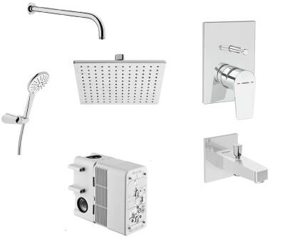 VitrA Flow Square A49305 Ankastre Duş Seti, Krom - 1