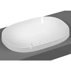 VitrA Frame Tezgahüstü lavabo 5652B403-0016 Oval - 55x39 cm - armatür deliksiz - su taşma deliksiz - Clean - beyaz - 1