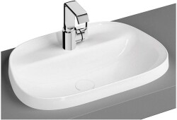 VitrA Frame Tezgahüstü lavabo 5696B403-0041 Tv shape - 55x39 cm - tek armatür delikli - su taşma deliksiz - Clean - beyaz 