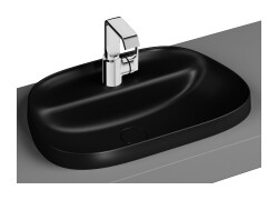 VitrA Frame Tezgahüstü lavabo 5696B483-0041 Tv shape - 55x39 cm - tek armatür delikli - su taşma deliksiz - Clean - mat siyah - 1