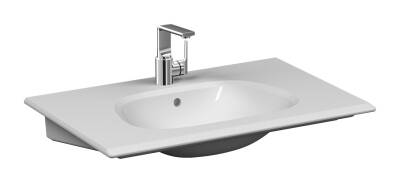 VitrA Frame Etajerli lavabo 5708B403-0001 Dikdörtgen - 85x54 cm - tek armatür delikli - su taşma delikli - Clean - beyaz - 1