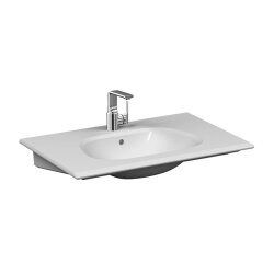 VitrA Frame Etajerli Lavabo 5708B403-0001 Dikdörtgen - 85x54 cm - Tek Armatür Delikli - Su Taşma Delikli - Clean - Beyaz