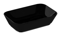 VitrA Geo Çanak lavabo 7425B070-0016 Dikdörtgen - 60x39 cm - armatür deliksiz - su taşma deliksiz - siyah 