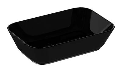 VitrA Geo Çanak lavabo 7425B070-0016 Dikdörtgen - 60x39 cm - armatür deliksiz - su taşma deliksiz - siyah - 1