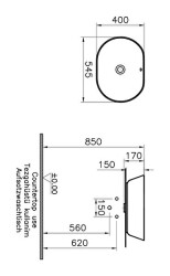 VitrA Geo Çanak lavabo 7427B003-0012 Oval - 55x40 cm - armatür deliksiz - su taşma delikli - beyaz - 3