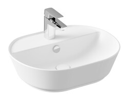 VitrA Geo Çanak lavabo 7428B001-0001 Oval - 55x43 cm - tek armatür delikli - su taşma delikli - mat beyaz 