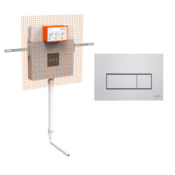 VitrA Hela Taşları için Gömme Rezervuar Seti 800-2029, 3/6Lt, Parlak Krom Panelli (768-1700-01, 740-2380) - VitrA