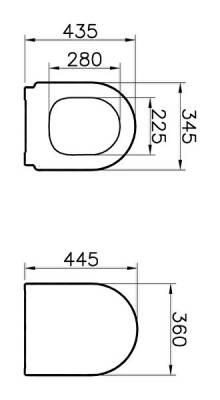 VitrA S50 Klozet kapağı 108-003-009 Duroplast - üstten sıkmalı - yavaş kapanır - metal menteşeli - beyaz - 4