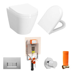 VitrA Integra Asma Klozet, Soft Kapak ve Gömme Rezervuar Seti, 54cm - 1