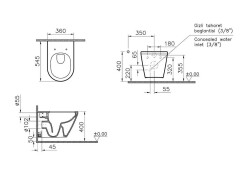 VitrA Integra Rim-Ex Asma Klozet ve Soft Kapak Takımı, Beyaz - 3