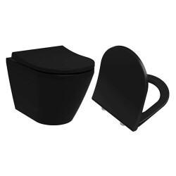 VitrA Integra Rim-Ex Asma Klozet ve Soft Kapak Takımı - Siyah - 1