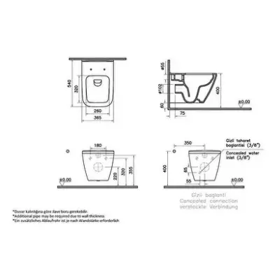 VitrA Integra Square Rim-Ex 7082L083-0090 Asma Klozet, Mat Siyah - 2