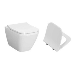 VitrA Integra Square Rim-Ex Asma Klozet ve Kapak Takımı, Beyaz - 1