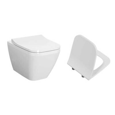 VitrA Integra Square Rim-Ex Asma Klozet ve Kapak Takımı, Beyaz - 1