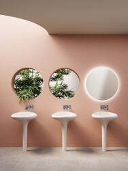 VitrA İstanbul Lavabo 4251B403-0016 Yuvarlak - 60x62 cm - armatür deliksiz - su taşma deliksiz - Clean - beyaz - 2