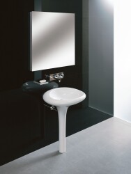 VitrA İstanbul Lavabo 4251B403-0016 Yuvarlak - 60x62 cm - armatür deliksiz - su taşma deliksiz - Clean - beyaz - 3