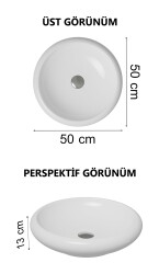 VitrA İstanbul Çanak lavabo 4522B403-0016 Yuvarlak - kompakt - 50x50 cm - armatür deliksiz - su taşma deliksiz - Clean - beyaz - 2
