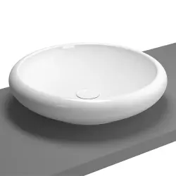 VitrA İstanbul Çanak lavabo 4522B403-0016 Yuvarlak - kompakt - 50x50 cm - armatür deliksiz - su taşma deliksiz - Clean - beyaz