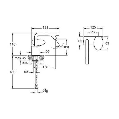 VitrA Istanbul Lavabo Bataryası A41826 Krom - 4